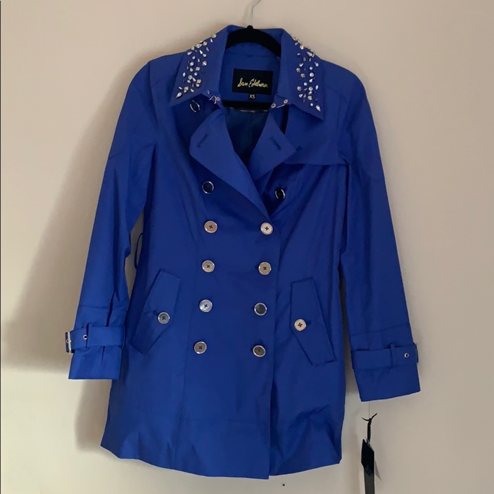 XS NWT Sam Edelman Indigo Blue Studded Coat